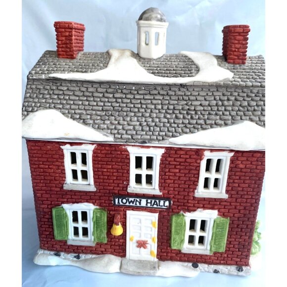 Department 56 New England Village Brick Town Hall 1986 - Picture 1 of 6